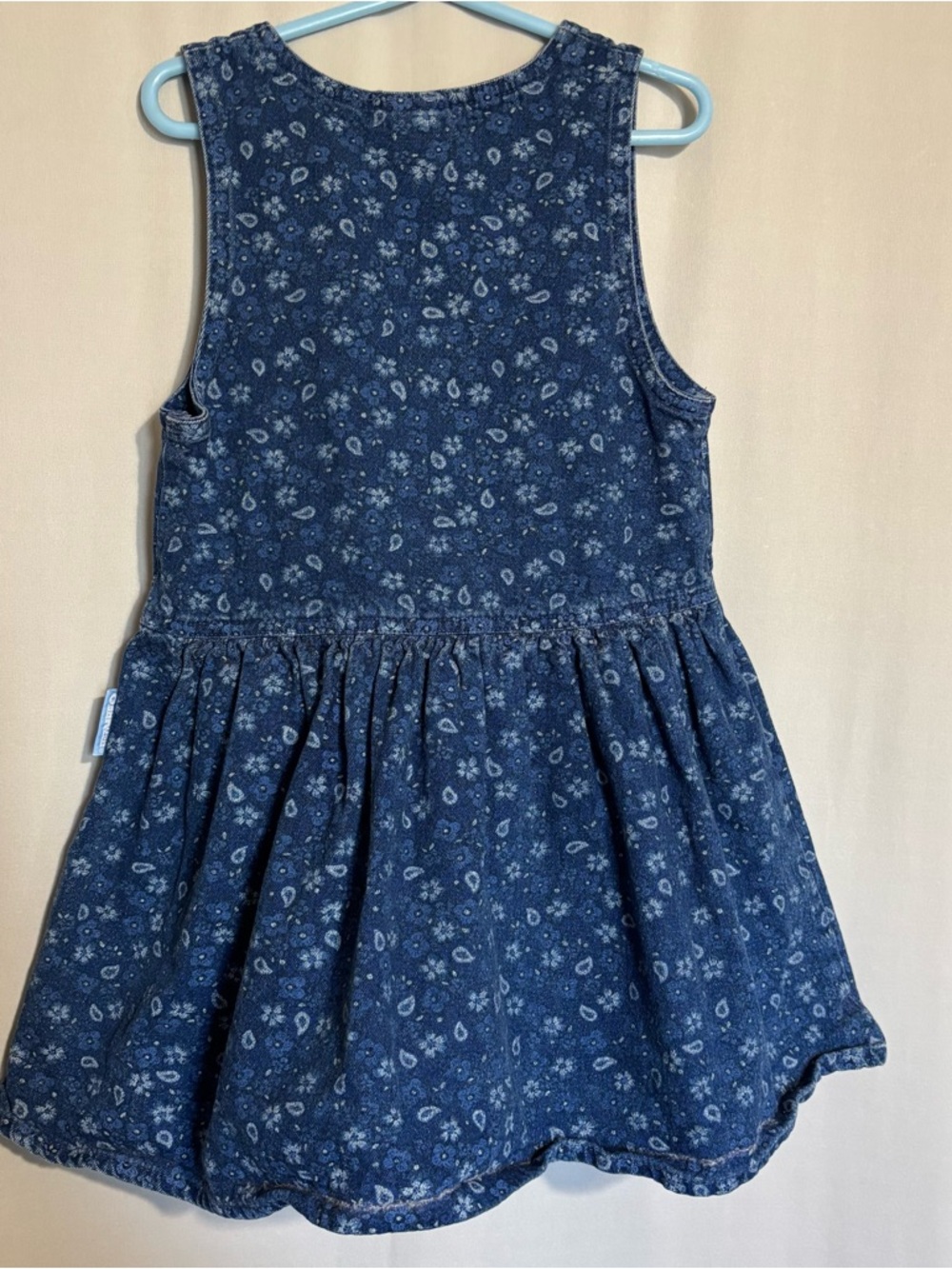 OshKosh B’Gosh Toddler’s size 5 Navy Floral Button-Front Denim Dress - Picture 2 of 7